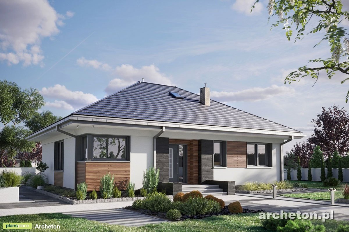 Eingeschossiges Haus im Europäischen Stil mit Walmdach - 42190R