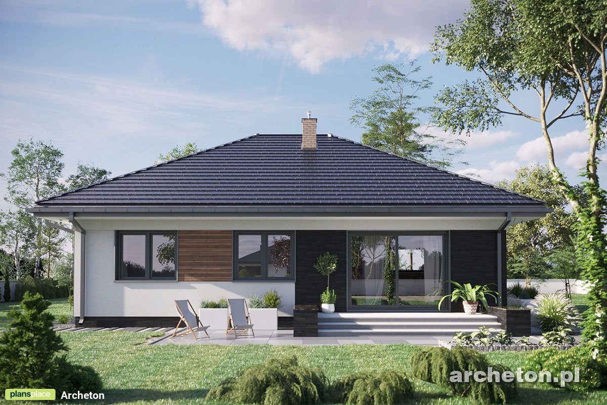 Eingeschossiges Haus im Europäischen Stil mit Walmdach - 42190R - 2