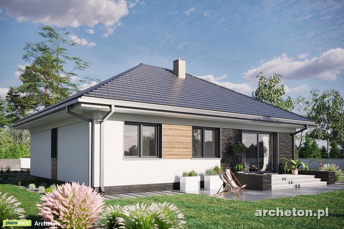 Eingeschossiges Haus im Europäischen Stil mit Walmdach - 42190R