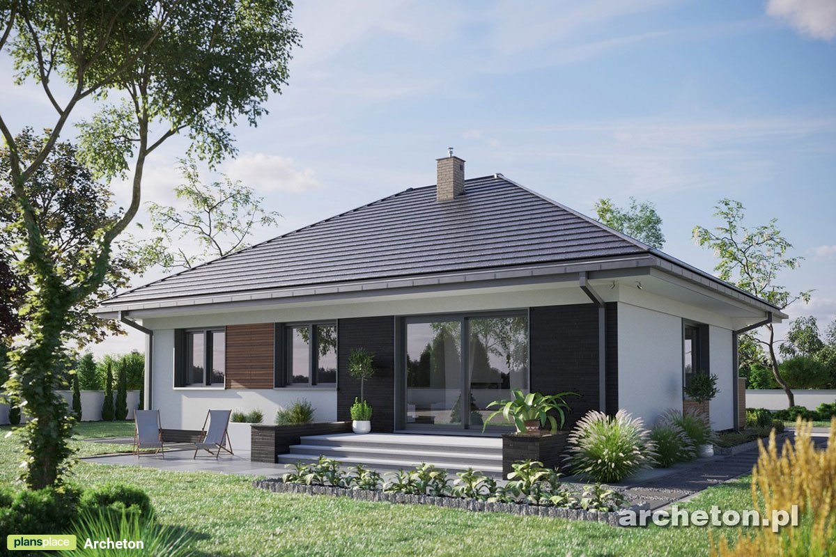 Eingeschossiges Haus im Europäischen Stil mit Walmdach - 42190R