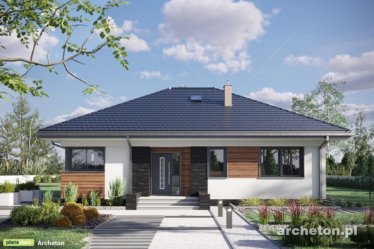 Eingeschossiges Haus im Europäischen Stil mit Walmdach - 42190R - 3