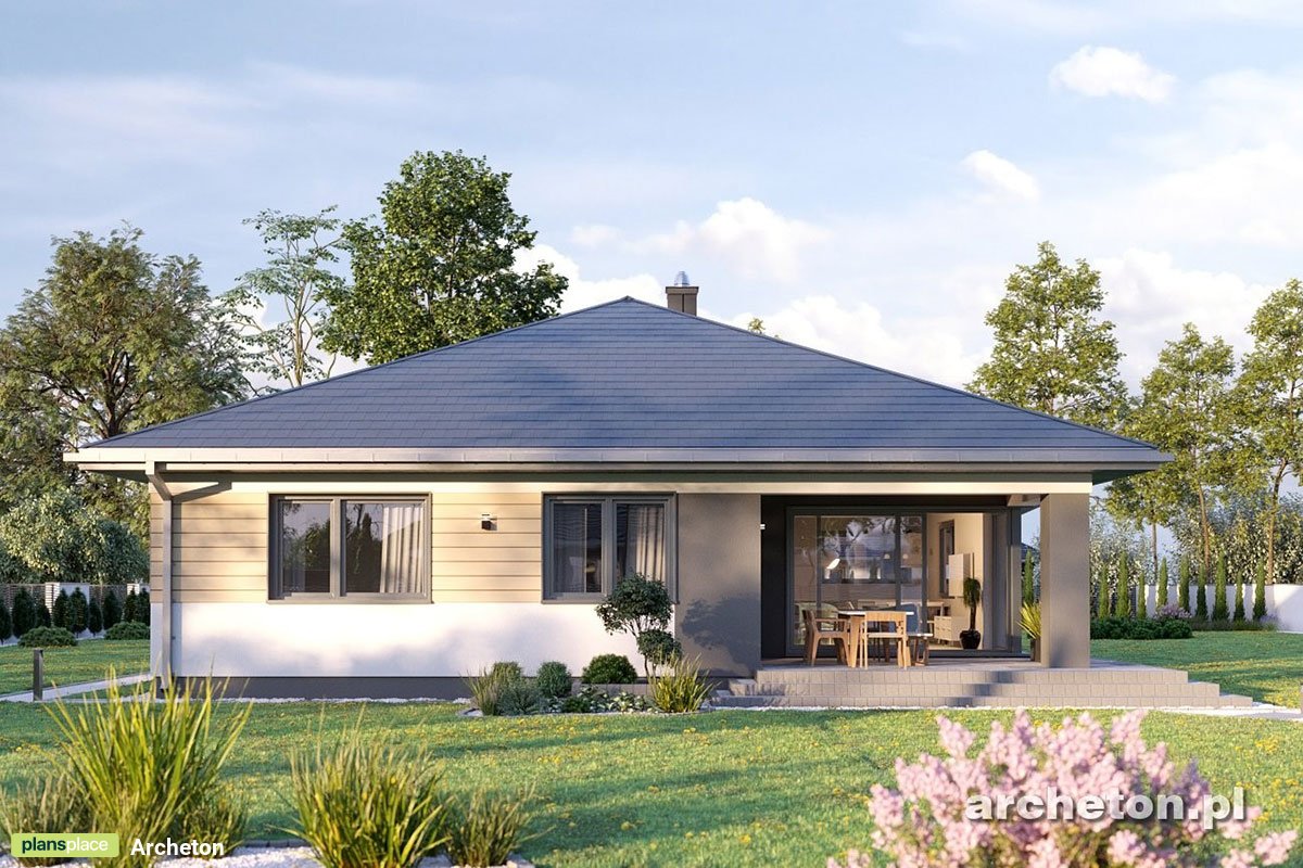 Moderner Bungalow mit Walmdach, Garage und 4 Schlafzimmern - 57679R