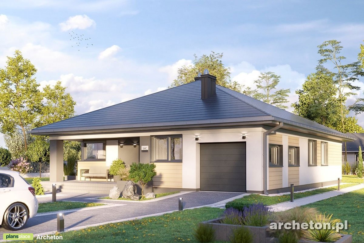 Moderner Bungalow mit Walmdach, Garage und 4 Schlafzimmern - 57679R - 2
