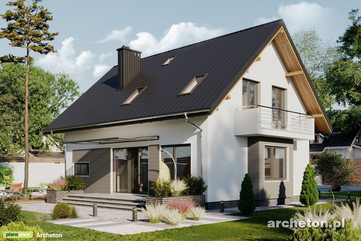 1,5-geschossiges Haus mit Dachgeschoss und integrierten Garage - 49303R
