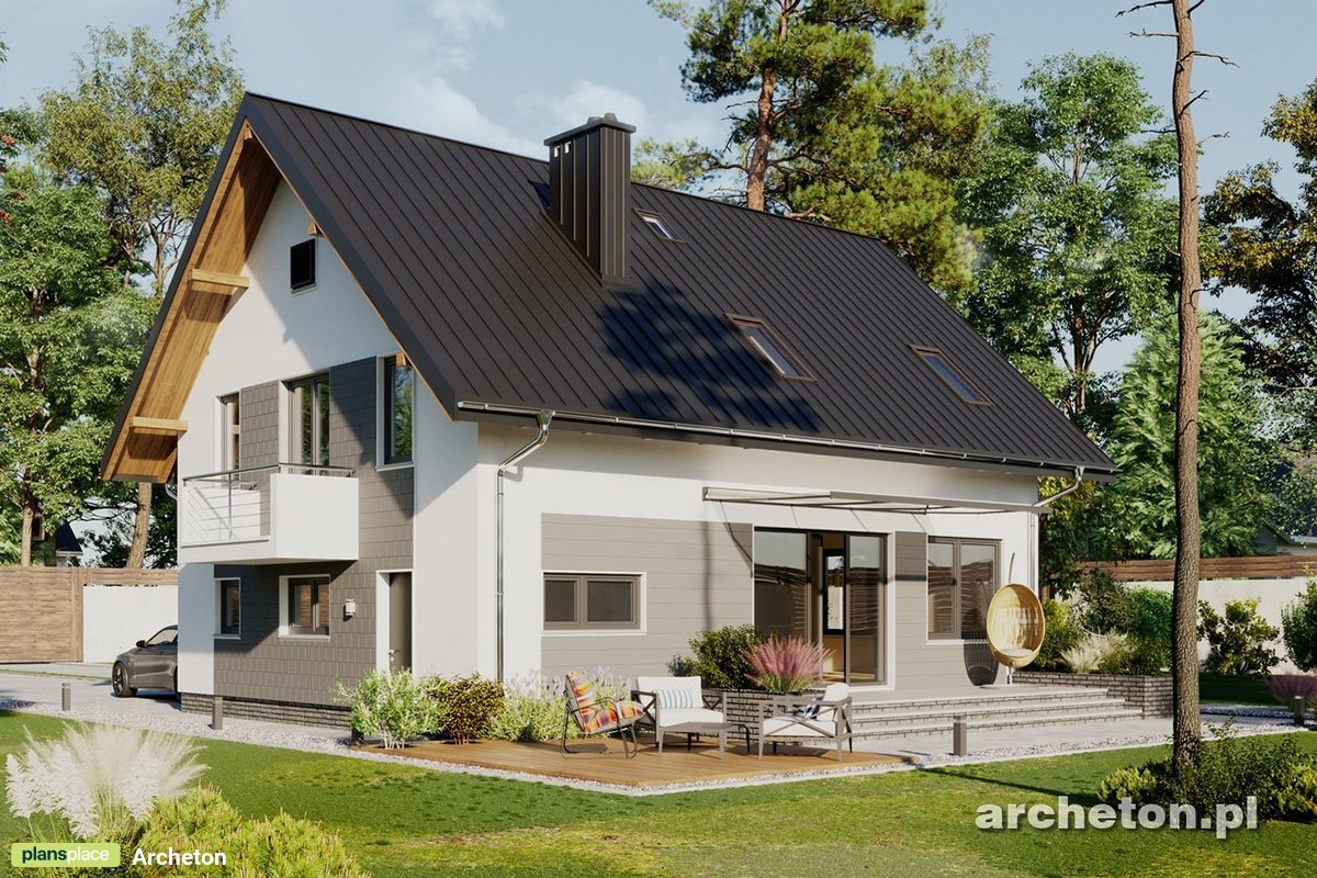 1,5-geschossiges Haus mit Dachgeschoss und integrierten Garage - 49303R