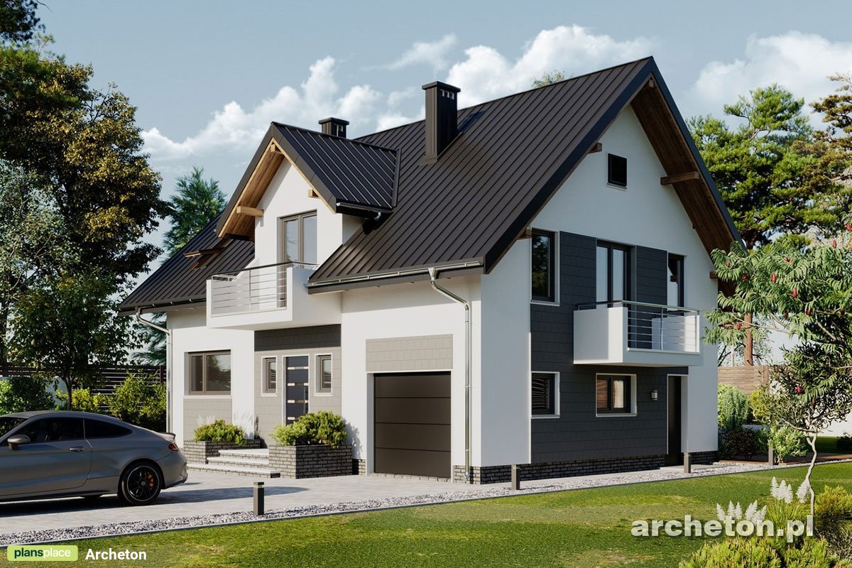 1,5-geschossiges Haus mit Dachgeschoss und integrierten Garage - 49303R - 3