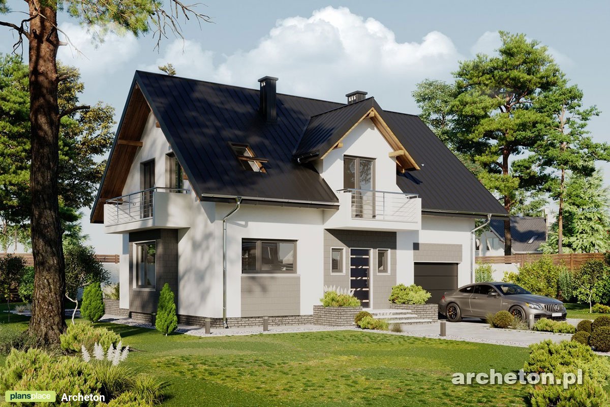 1,5-geschossiges Haus mit Dachgeschoss und integrierten Garage - 49303R - 2