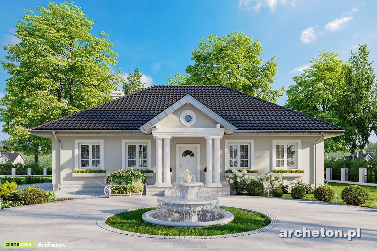 Haus Grundriss mit 4 Zimmern und großen Wohnzimmer - 62404R