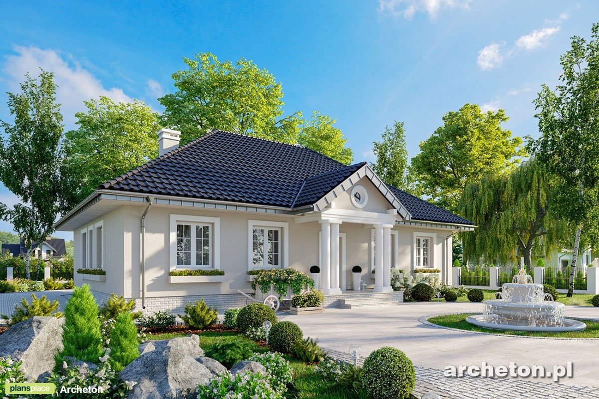 Haus Grundriss mit 4 Zimmern und großen Wohnzimmer - 62404R