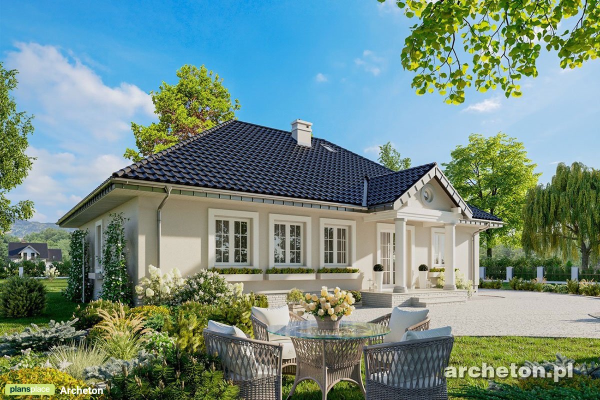 Haus Grundriss mit 4 Zimmern und großen Wohnzimmer - 62404R