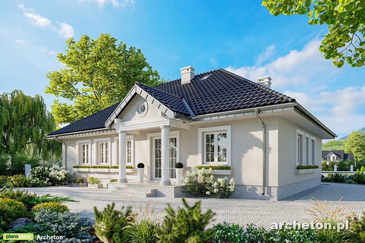 Haus Grundriss mit 4 Zimmern und großen Wohnzimmer - 62404R