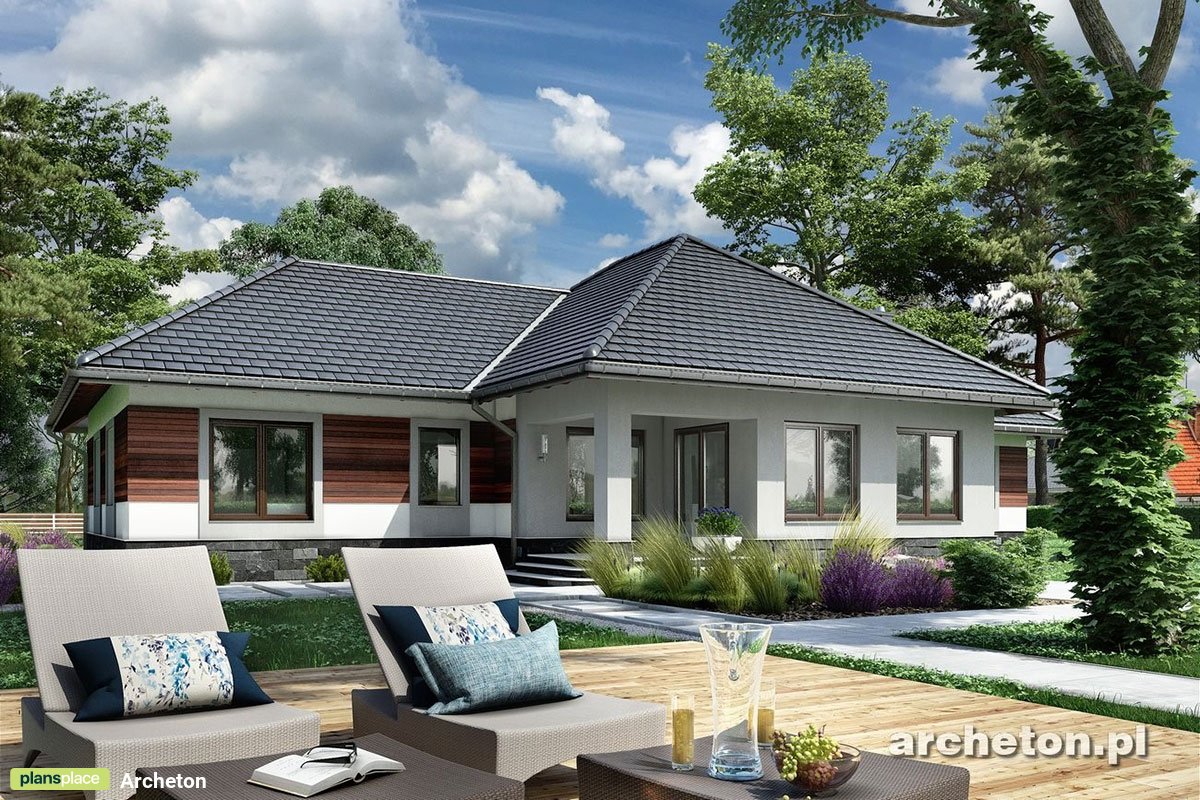 Repräsentatives Haus in T-Form mit großen Wohnzimmer - 69062R - 3