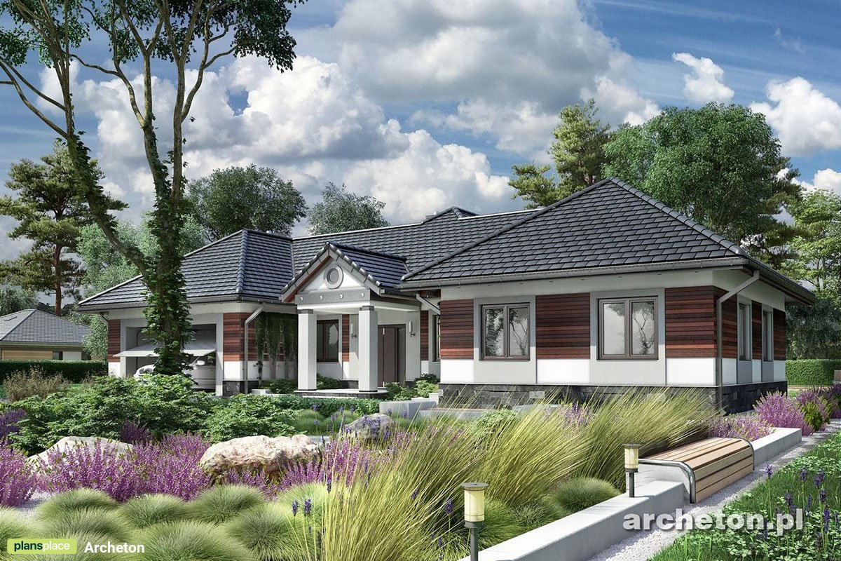 Repräsentatives Haus in T-Form mit großen Wohnzimmer - 69062R - 2