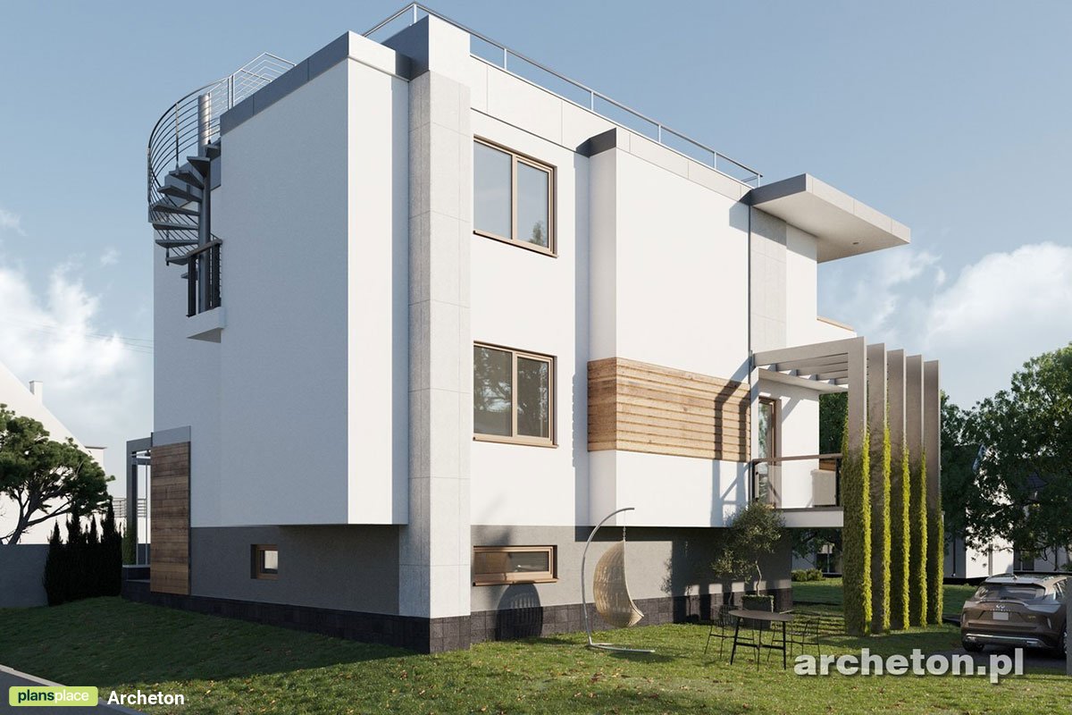 Moderne Bauhausvilla mit Flachdach, Tiefgarage und Wohnküche - 77478R
