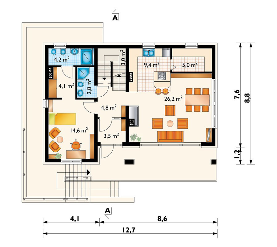 Haus in Hanglage mit Garage im Keller und 5 Zimmern - 30934R - 3
