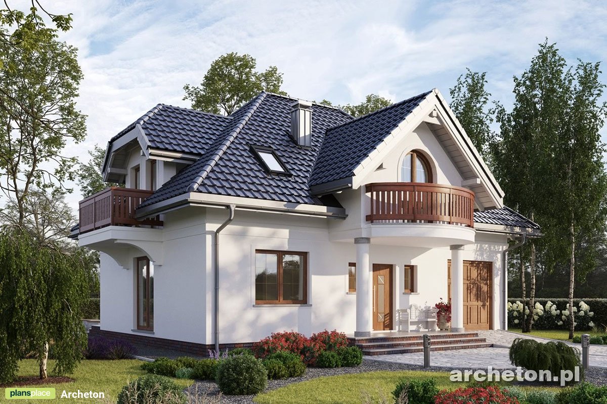 1,5-geschossiges Landhaus mit Garage, 3 Gauben und 3 Balkonen - 20704R
