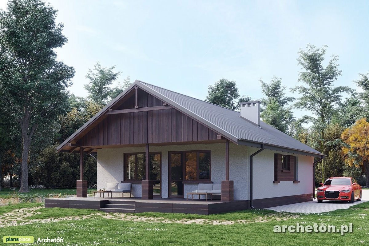 Eingeschossiges Haus im Chalet-Stil mit 2 Zimmern und Veranda - 29343R