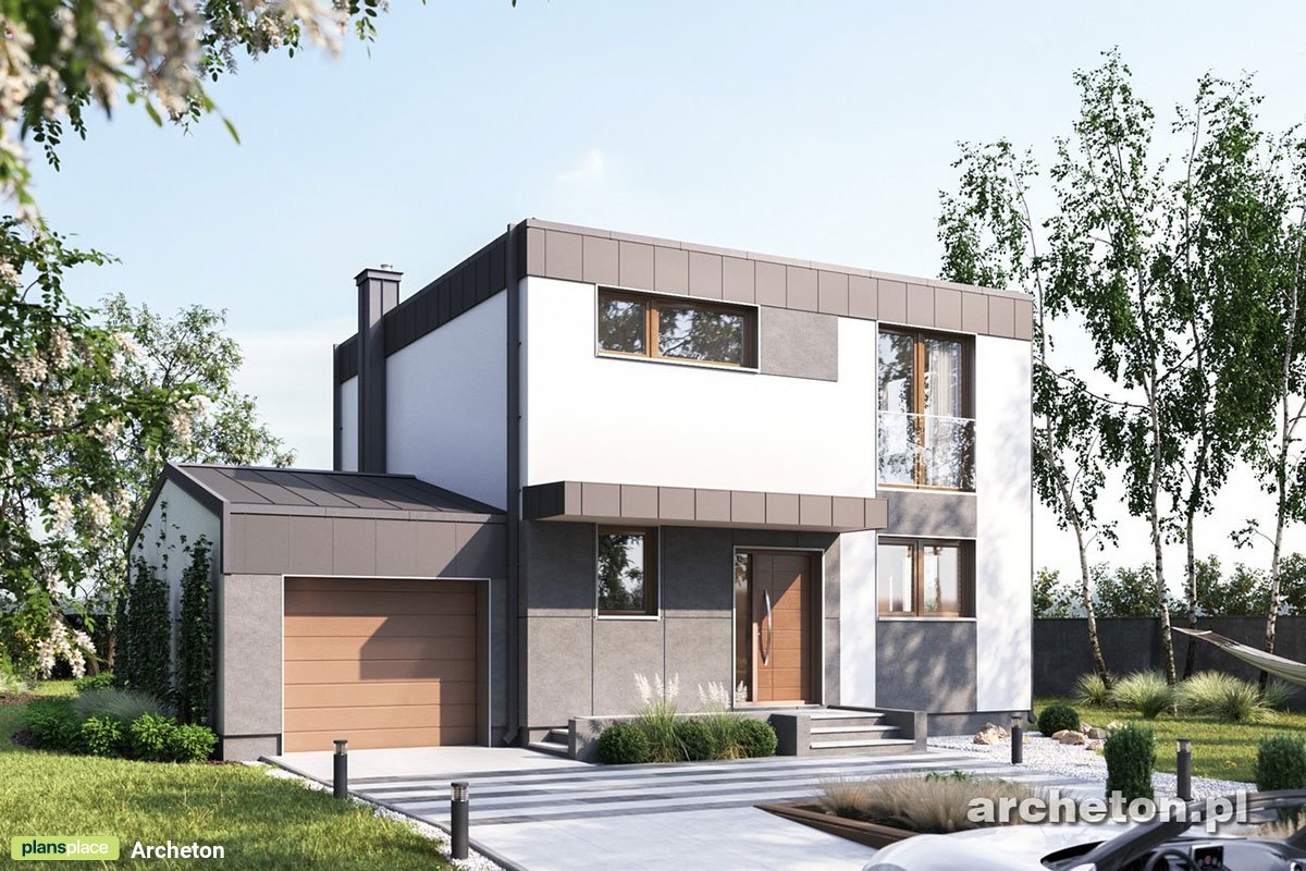 Zweigeschossiges Haus mit Flachdach, 3 Zimmern und Garage - 46967R - 3