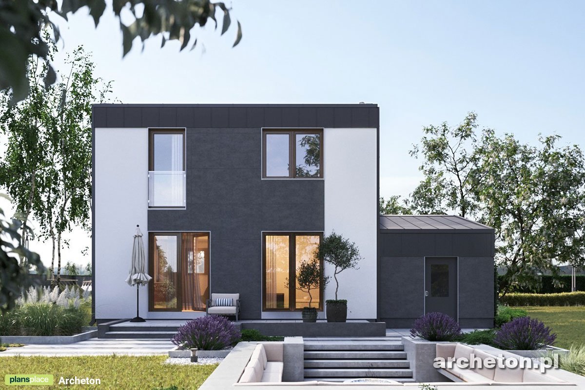 Zweigeschossiges Haus mit Flachdach, 3 Zimmern und Garage - 46967R - 2