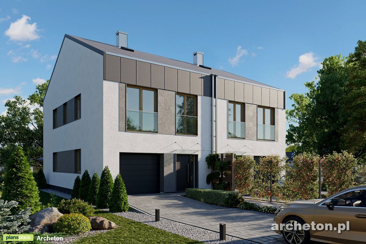 Zweifamilienhaus im Scheunenstil mit Satteldach und Garage  - 95454R