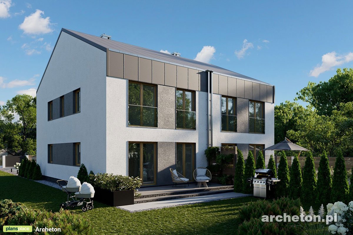 Zweifamilienhaus im Scheunenstil mit Satteldach und Garage  - 95454R