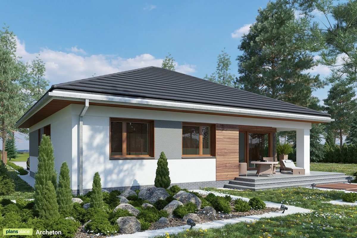 Moderne Bungalow mit Zeltdach und 4 Schlafzimmern - 80233R