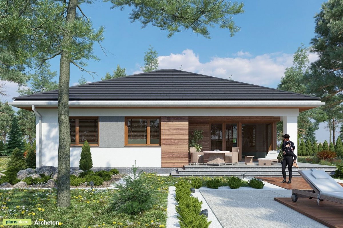Moderne Bungalow mit Zeltdach und 4 Schlafzimmern - 80233R