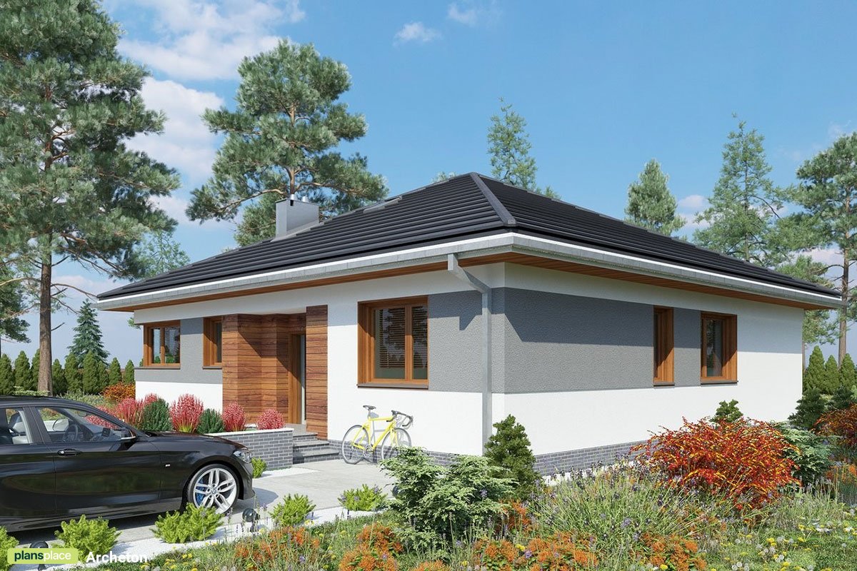 Moderne Bungalow mit Zeltdach und 4 Schlafzimmern - 80233R