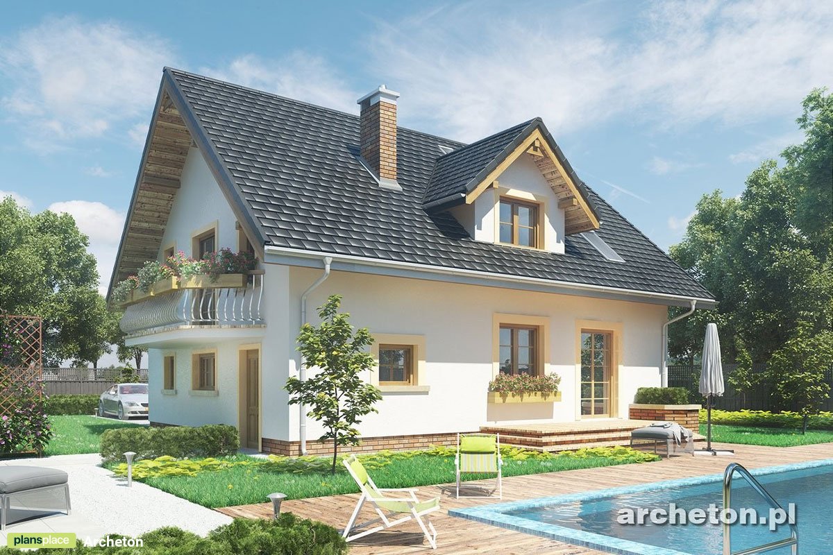 Einfamilienhaus Grundriss mit klassischen Satteldach und Gaube - 52907R - 2