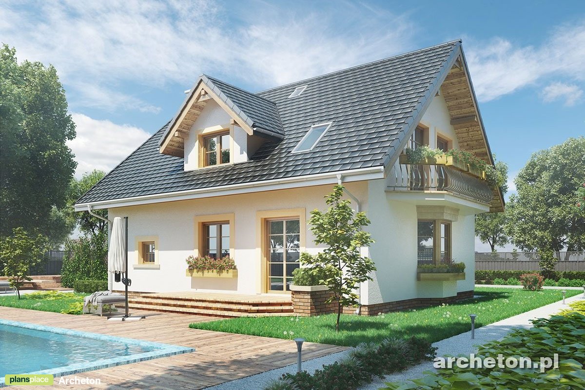 Einfamilienhaus Grundriss mit klassischen Satteldach und Gaube - 52907R