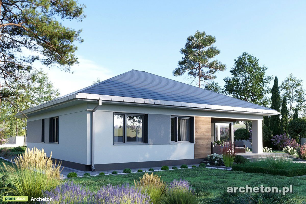 Moderne Bungalow Grundriss mit Walmdach und 4 Schlafzimmern - 28241R - 3