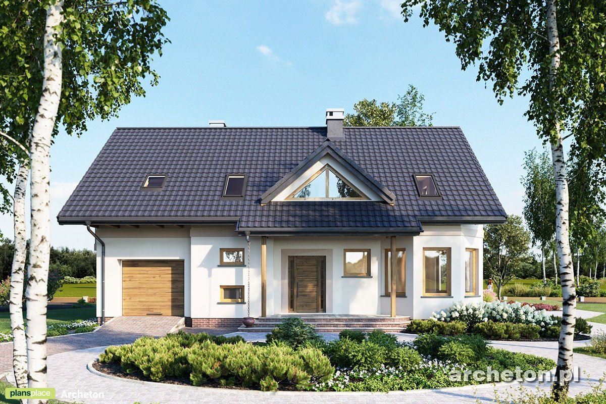 Familienhaus Grundriss mit großen Küche mit Erker und Garage - 39182R