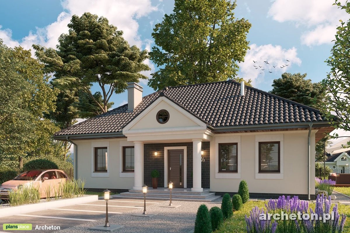 Bungalow Grundriss mit Walmdach, 3 Zimmern und 2 Bädern - 14152R