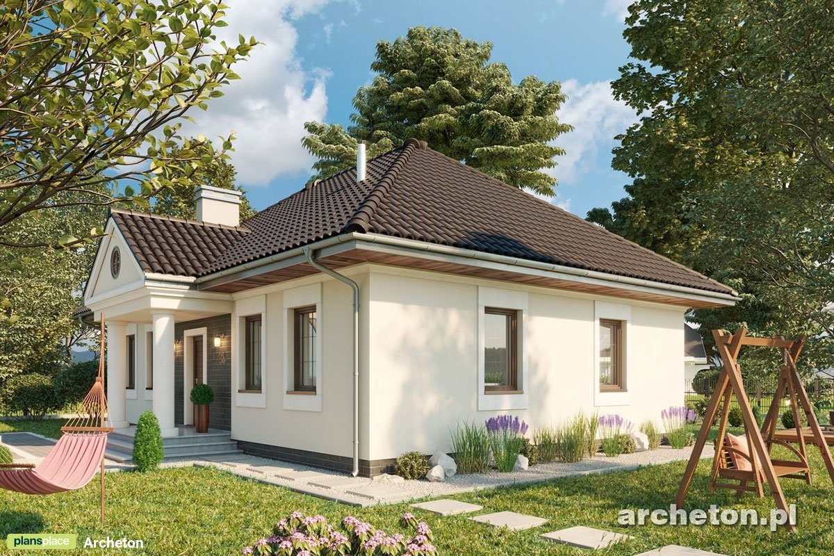 Bungalow Grundriss mit Walmdach, 3 Zimmern und 2 Bädern - 14152R - 3