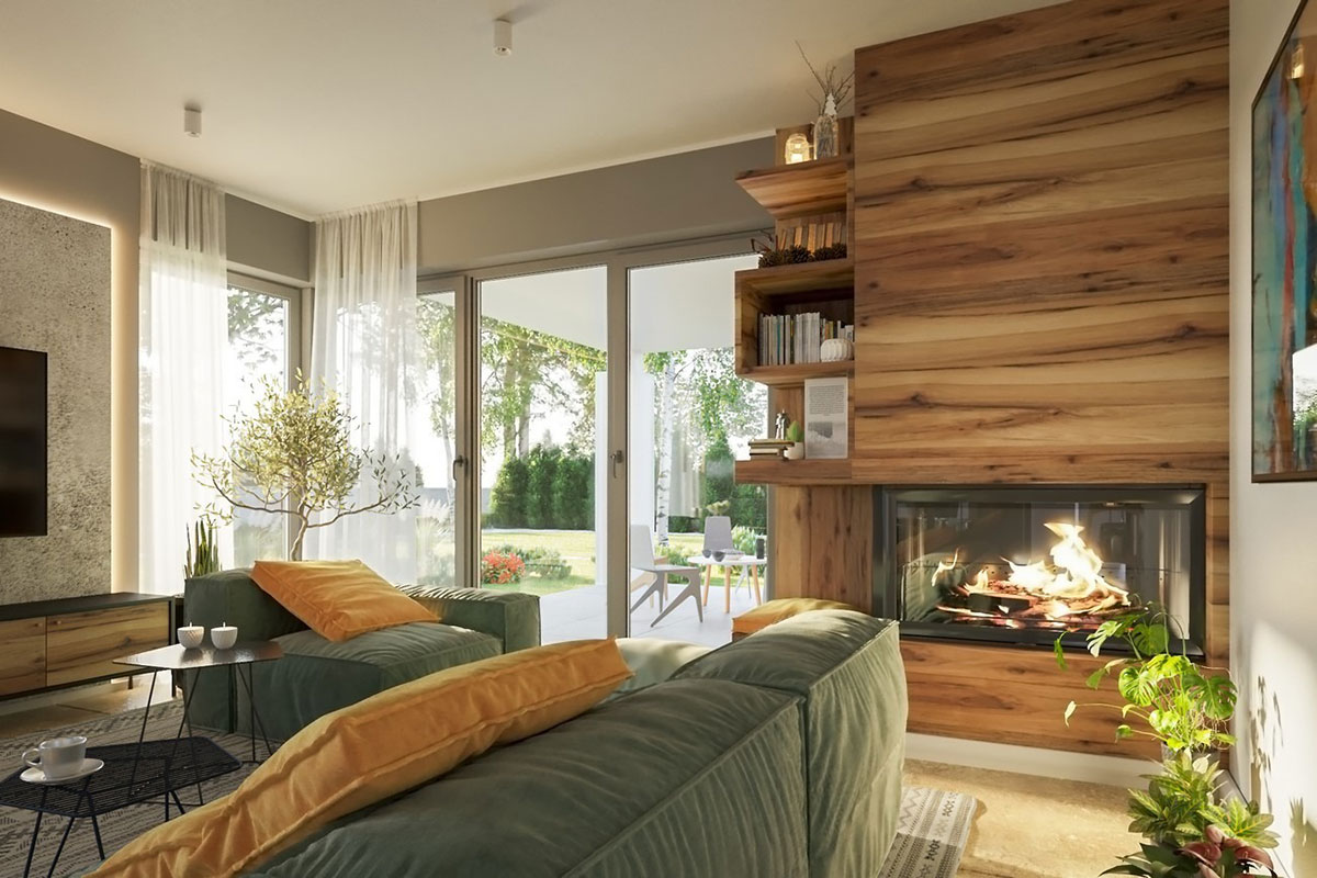 Bungalow Grundriss mit 3 Schlafzimmern, Büro und Doppelgarage - 37428R