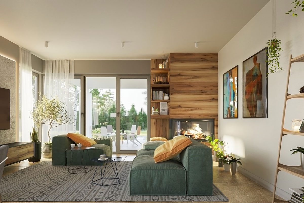 Bungalow Grundriss mit 3 Schlafzimmern, Büro und Doppelgarage - 37428R