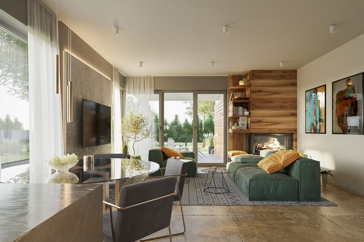 Bungalow Grundriss mit 3 Schlafzimmern, Büro und Doppelgarage - 37428R