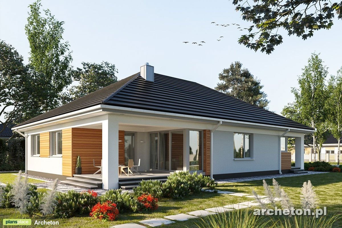 Bungalow Grundriss mit 3 Schlafzimmern, Büro und Doppelgarage - 37428R