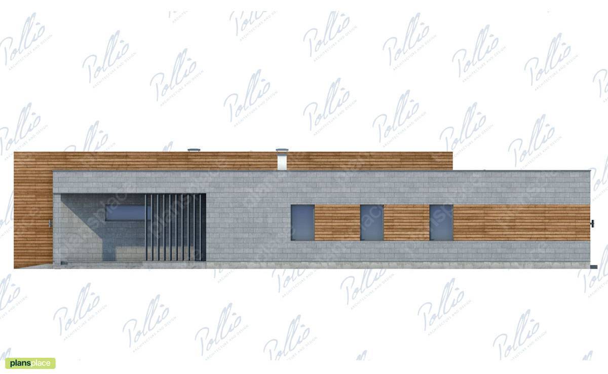 Eingeschossiges Haus mit Flachdach und Garage für 2 Autos - 59025R
