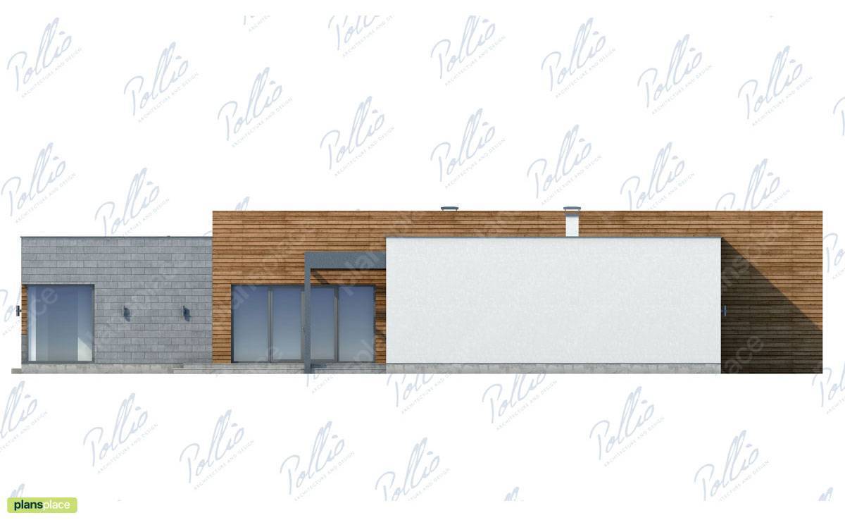 Eingeschossiges Haus mit Flachdach und Garage für 2 Autos - 59025R