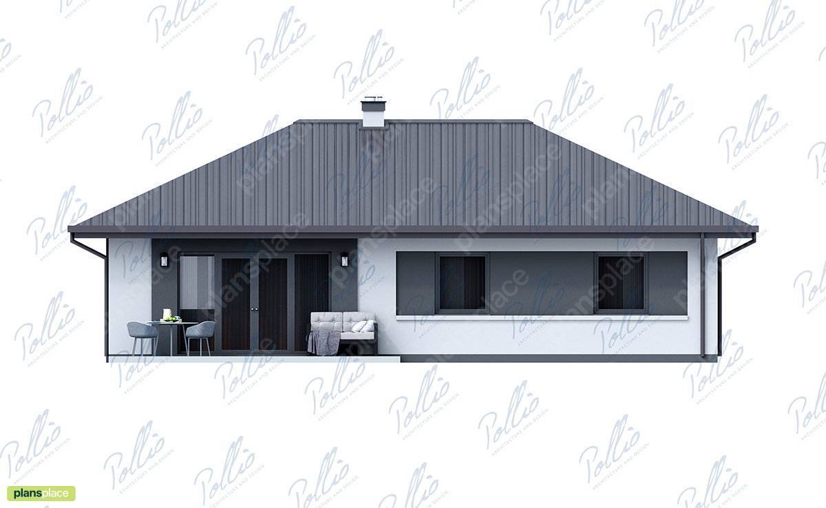 Bungalow mit Walmdach, Kamin und 3 Schlafzimmern - 14245C