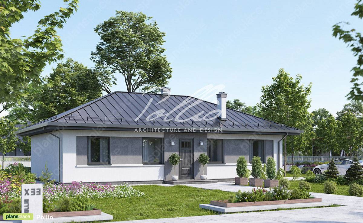 Bungalow mit Walmdach, Kamin und 3 Schlafzimmern - 14245C