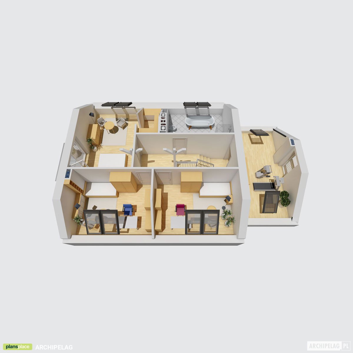 Einfamilienhaus mit 3 Schlafzimmern im Obergeschoss und Büro - 19894R