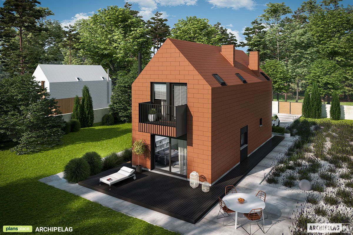 Modernes 1,5-geschossiges Schmales Haus mit Satteldach - 34374R - 3