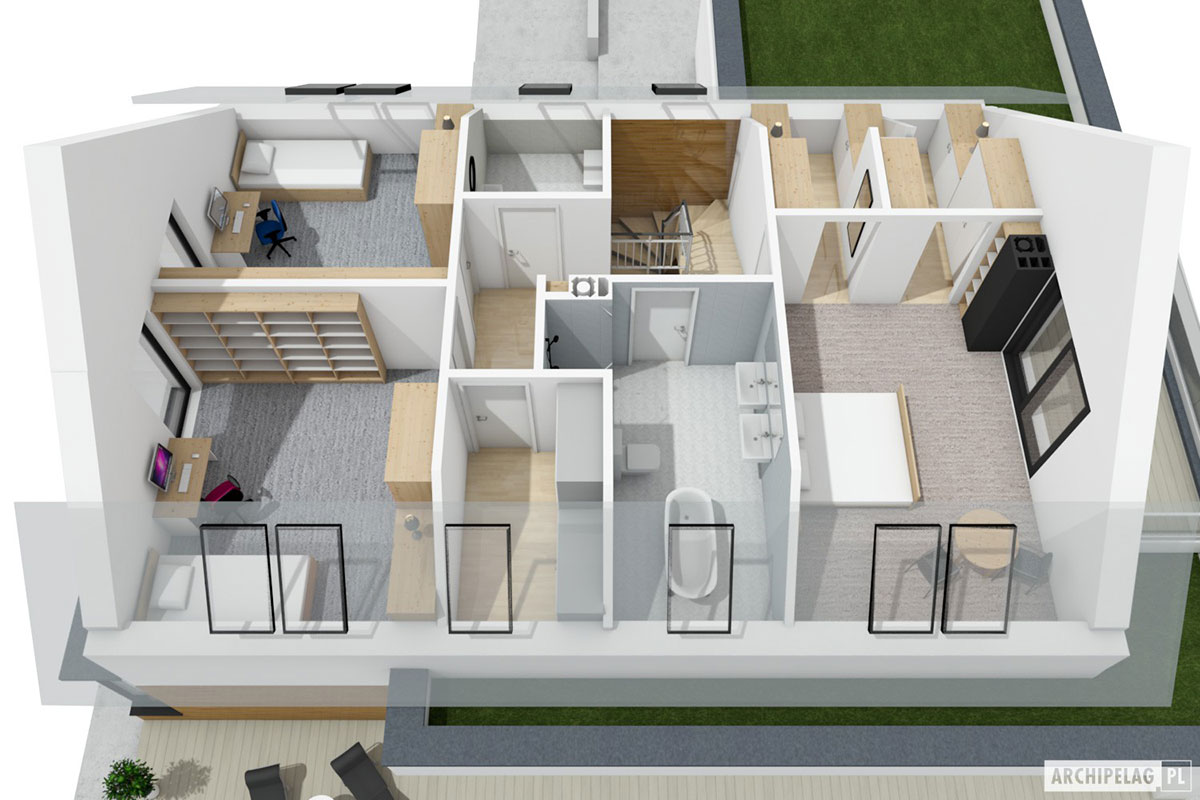 Modernes 1,5-geschossiges Satteldachhaus mit Doppelgarage - 14513R