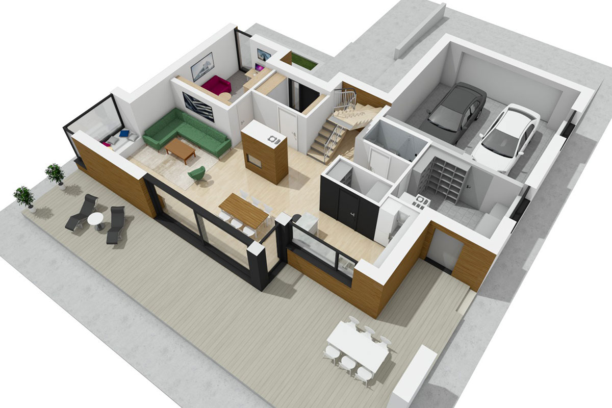 Modernes 1,5-geschossiges Satteldachhaus mit Doppelgarage - 14513R