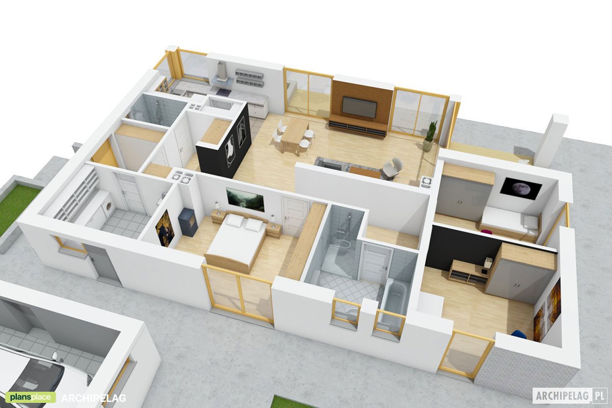 Bungalow mit eine Doppelgarage und zwei Kaminen - 39992R