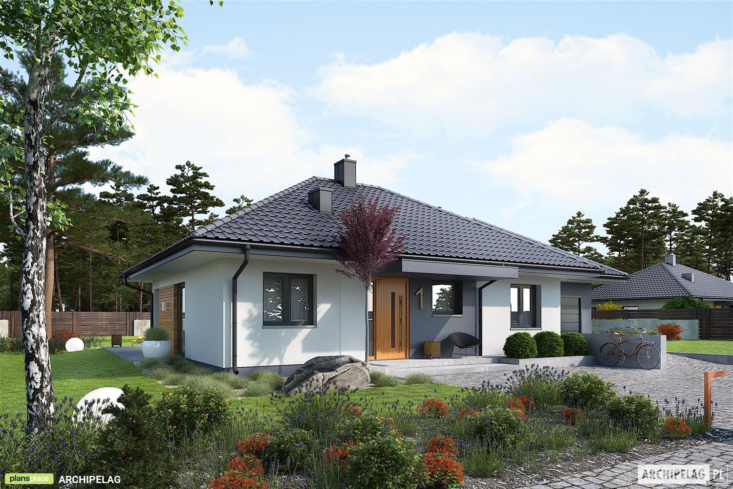 Kleines Haus mit Veranda, 3 Schlafzimmern und Garage - 48655R - 2