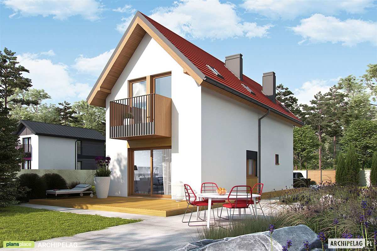 Kleines Eineinhalbgeschossiges Haus für schmale Grundstück - 63953R