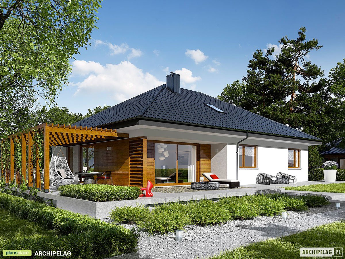 Bungalow Grundriss mit Garage und 2 Schlafzimmern - 23840R - 3